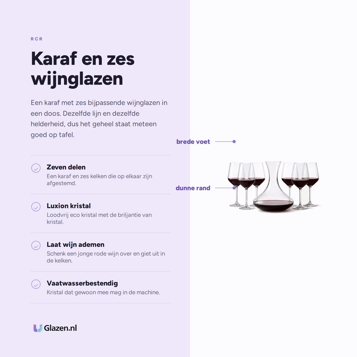 Eigenschappen van de RCR Universum wijnset