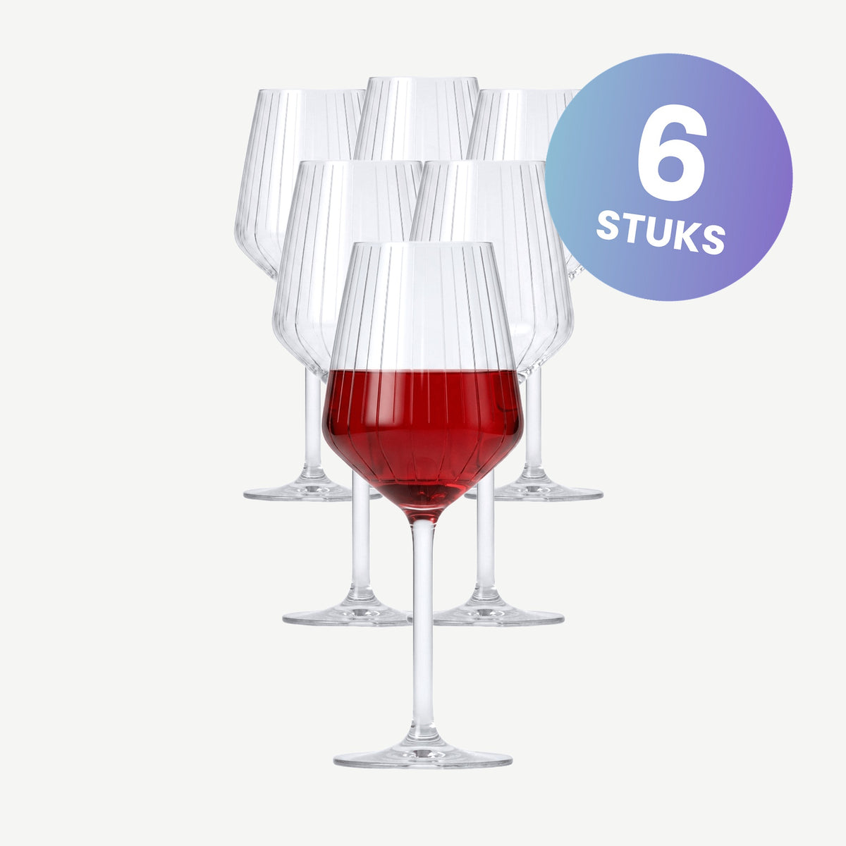 Royal Leerdam Carré Optics Wijnglas 38,5 Cl - set van 6 glazen