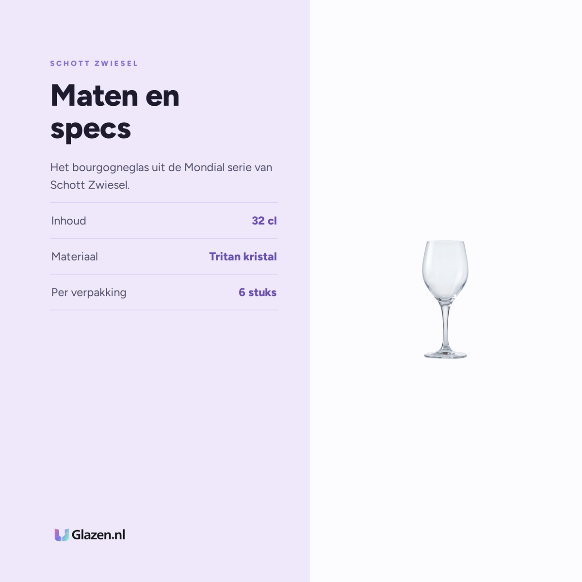 Maten en specs van Schott Zwiesel Mondial Bourgogneglas 32 Cl