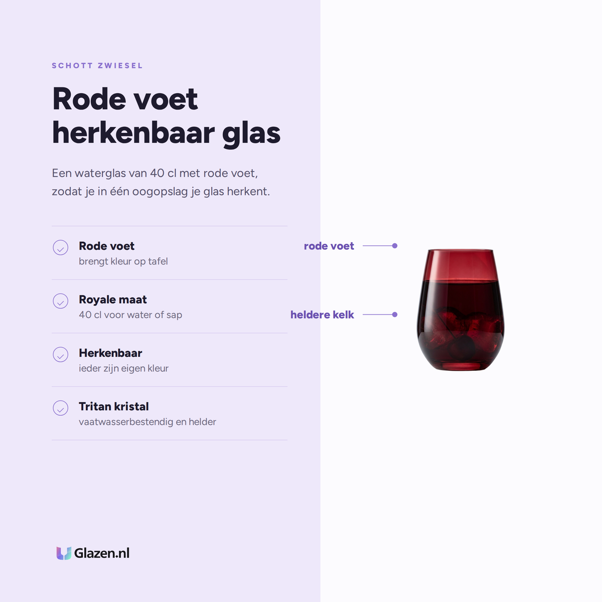 Eigenschappen van Schott Zwiesel Vina Touch Waterglas 40 Cl Rood