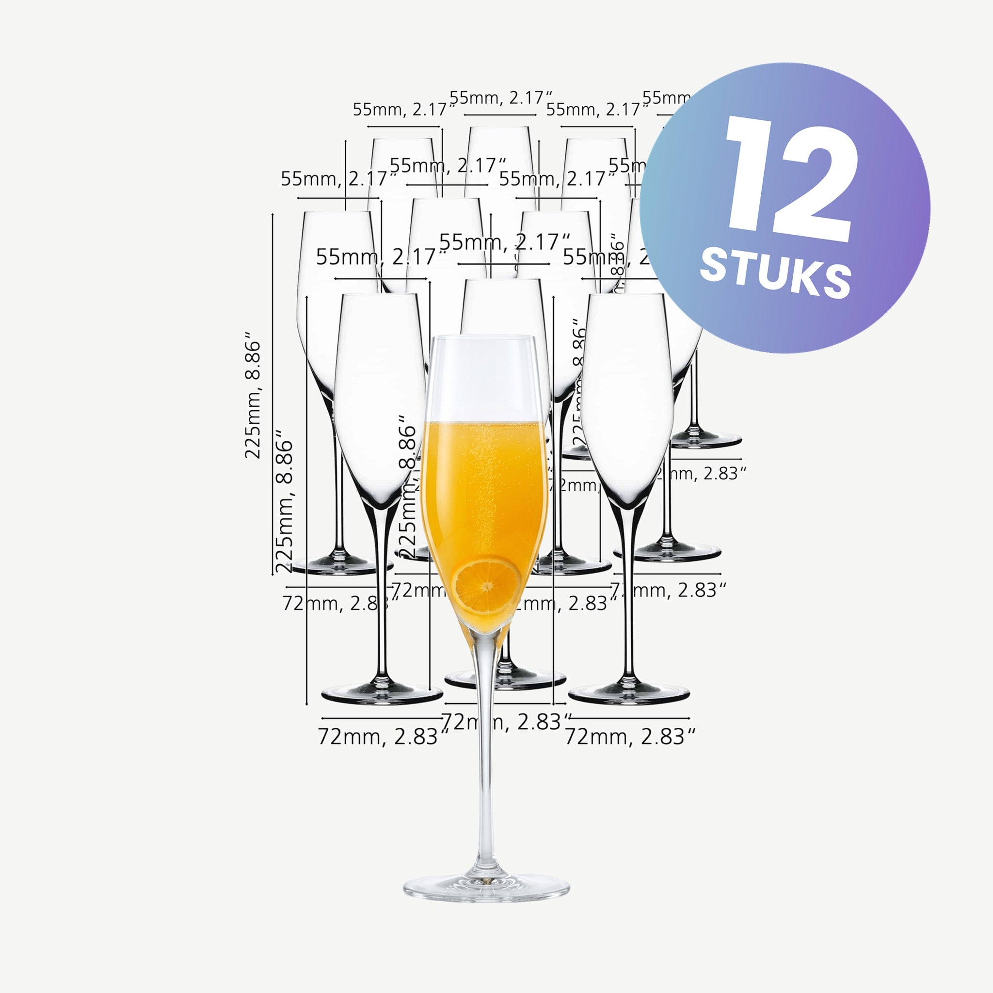 Spiegelau Authentis Champagneglas / Flute 19 Cl - set van 12 glazen