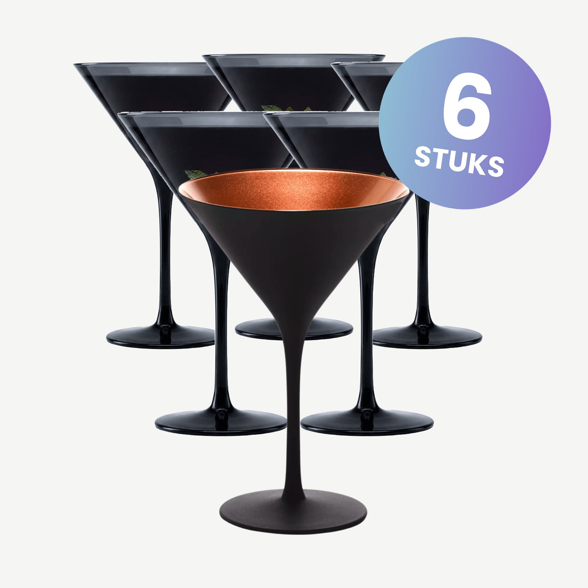 Stölzle Lausitz Elements Cocktailglas 24 Cl Zwart - set van 6 glazen