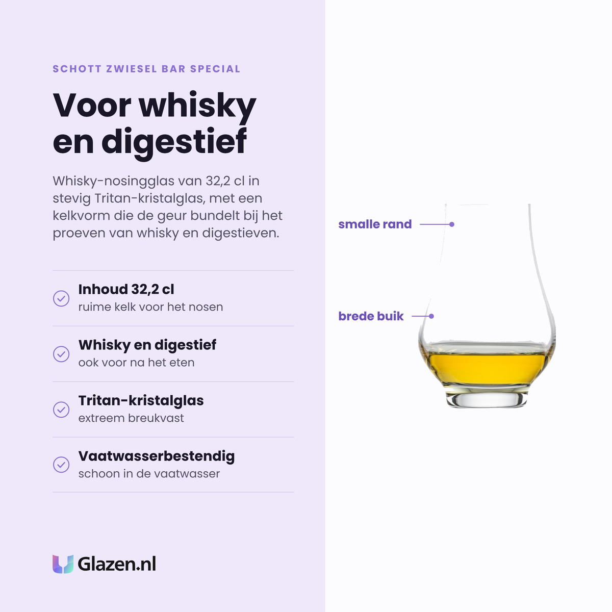 Schott Zwiesel Bar Special whisky-nosingglas 32,2 cl eigenschappen: inhoud 32,2 cl, voor whisky en digestief, tritan-kristalglas, vaatwasserbestendig
