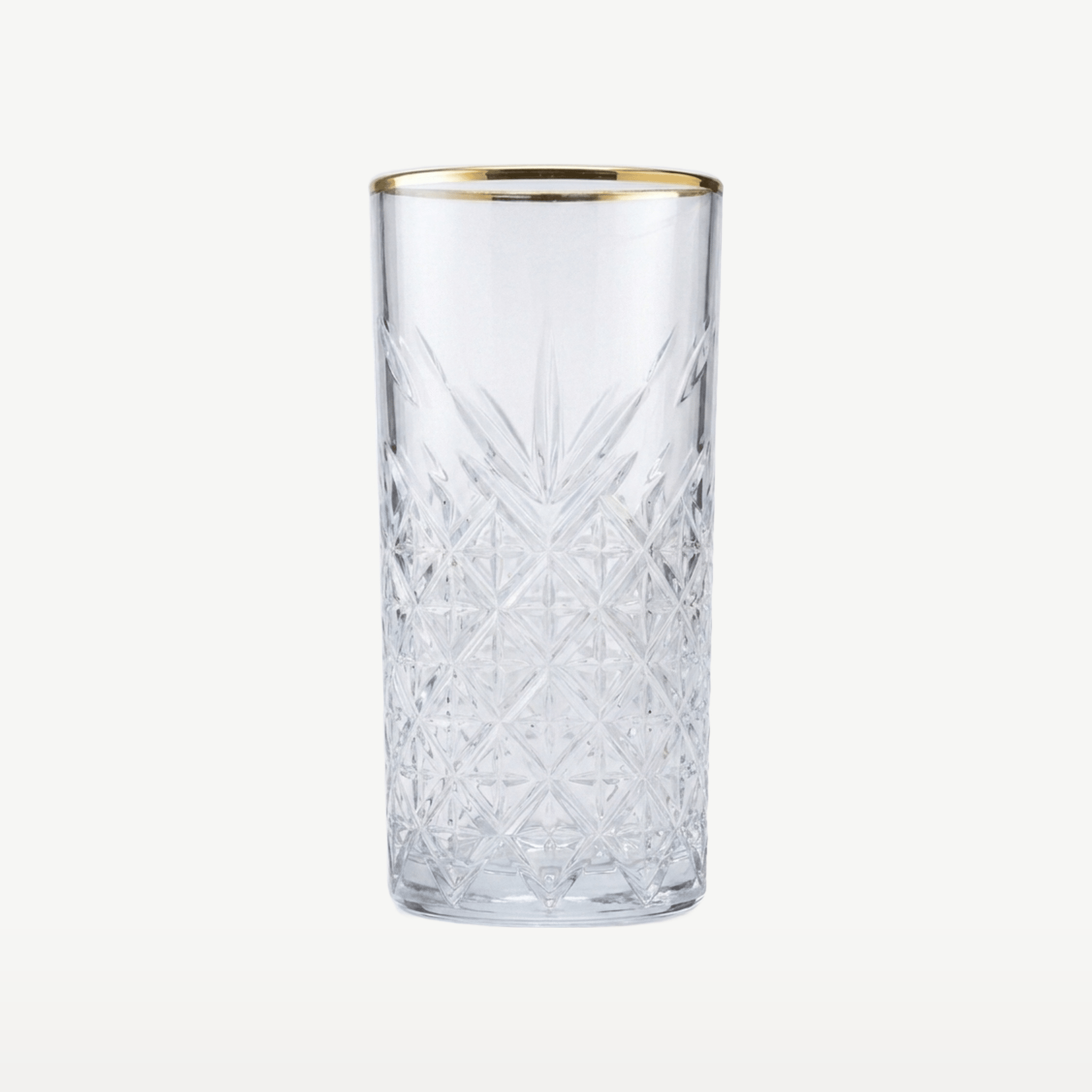 Pasabahce Timeless Longdrinkglas 29,5 Cl Gouden Rand - 4 Stuks - Glazen.nl