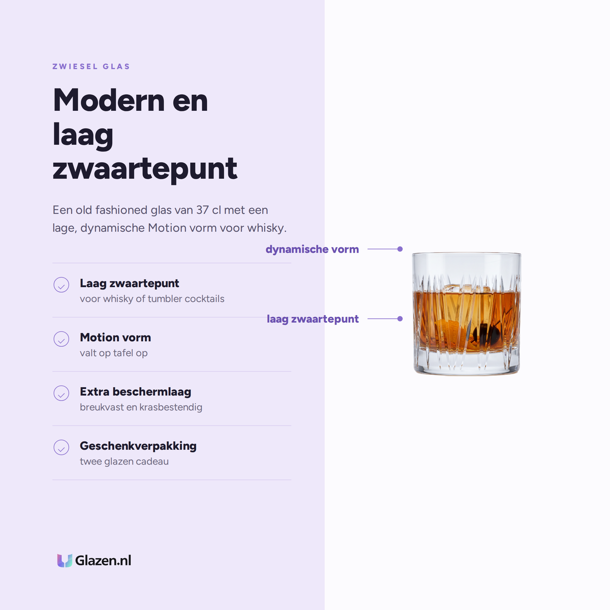 Eigenschappen van Zwiesel Glas Destille No. 2 Basic Bar Motion Old Fashioned Glas 37 Cl in Geschenkverpakking