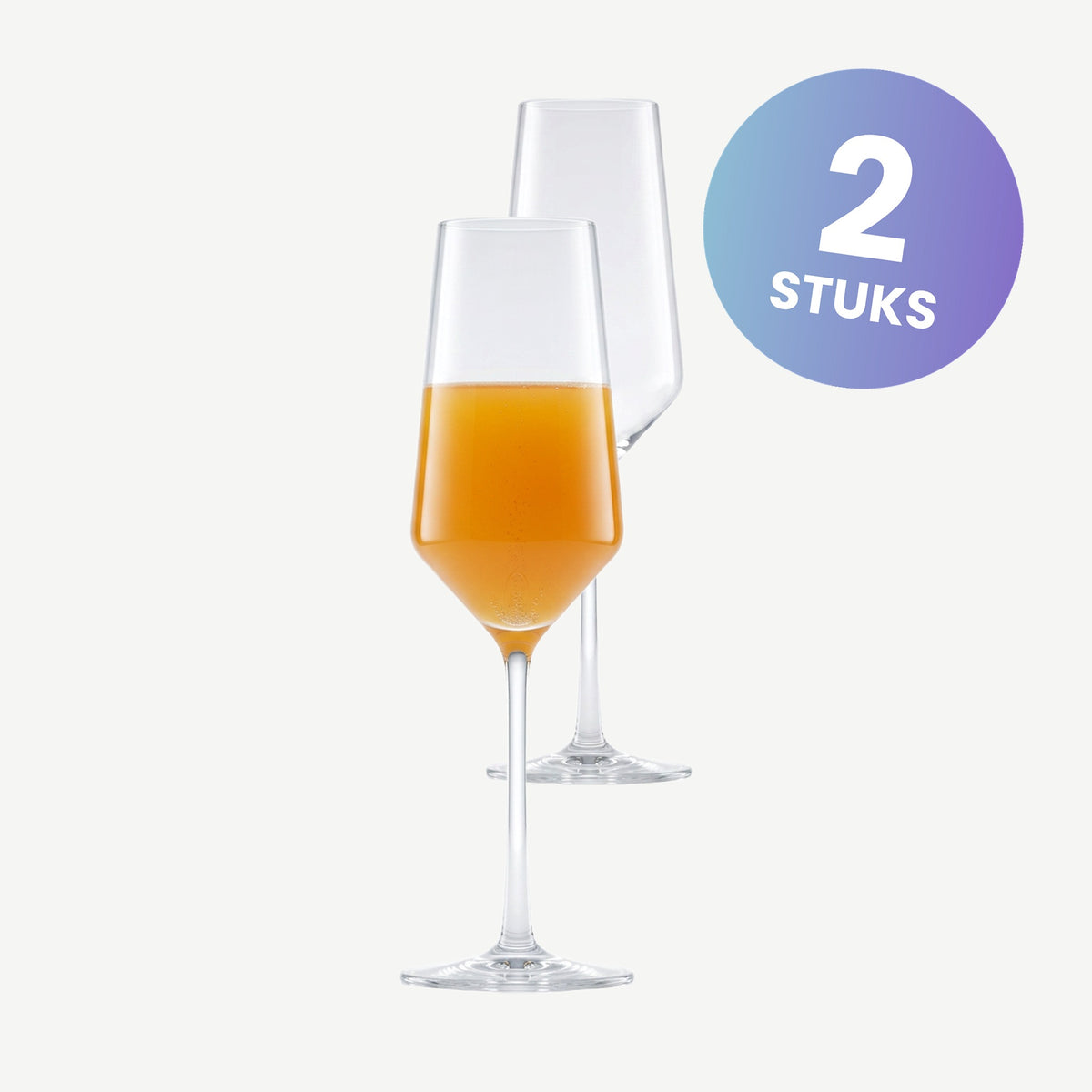 Zwiesel Glas Pure Champagneglas 29,7 Cl met Mousseerpunt in Geschenkverpakking - set van 2 glazen