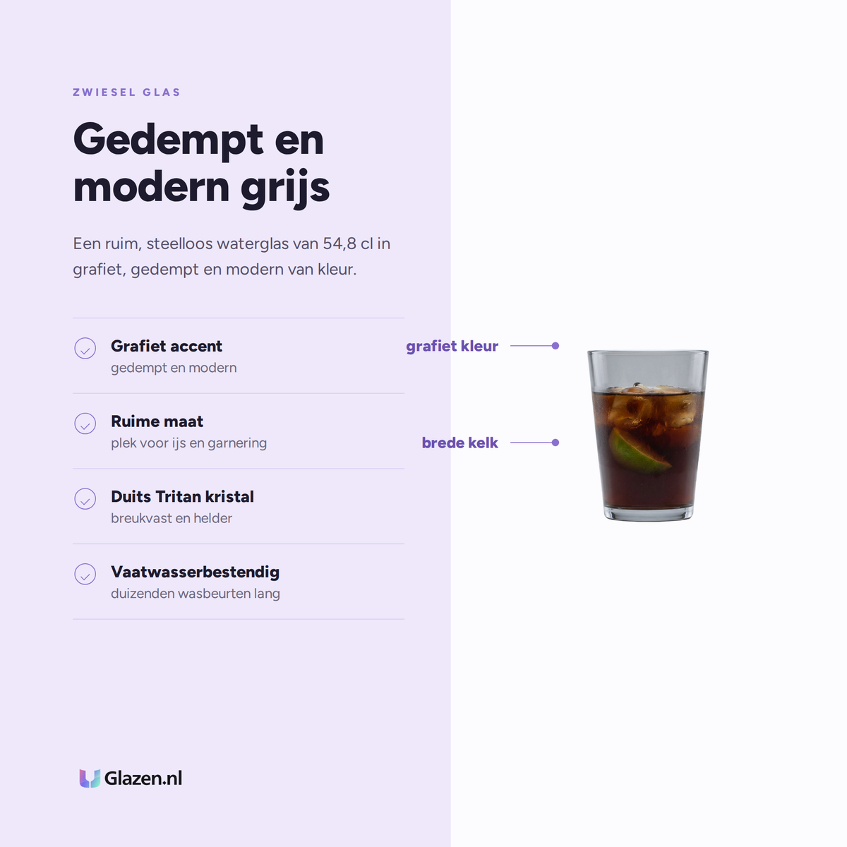 Eigenschappen van Zwiesel Glas Together Waterglas 54,8 Cl Grafiet