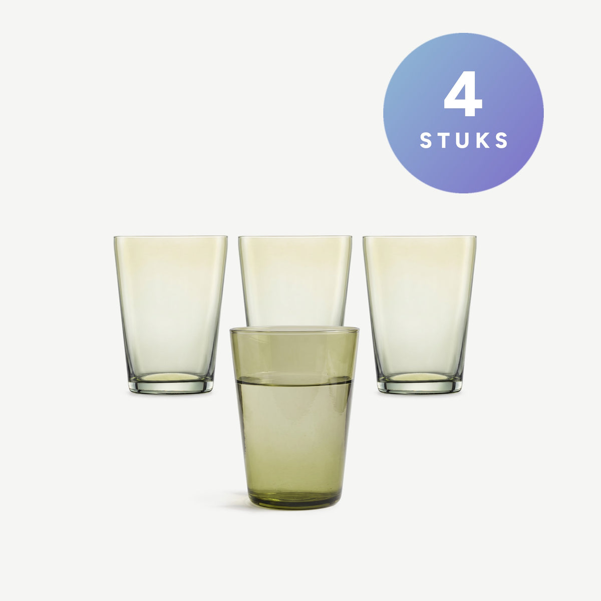 Set van 4 stuks Zwiesel Glas Together Waterglas 54,8 Cl Olijfgroen