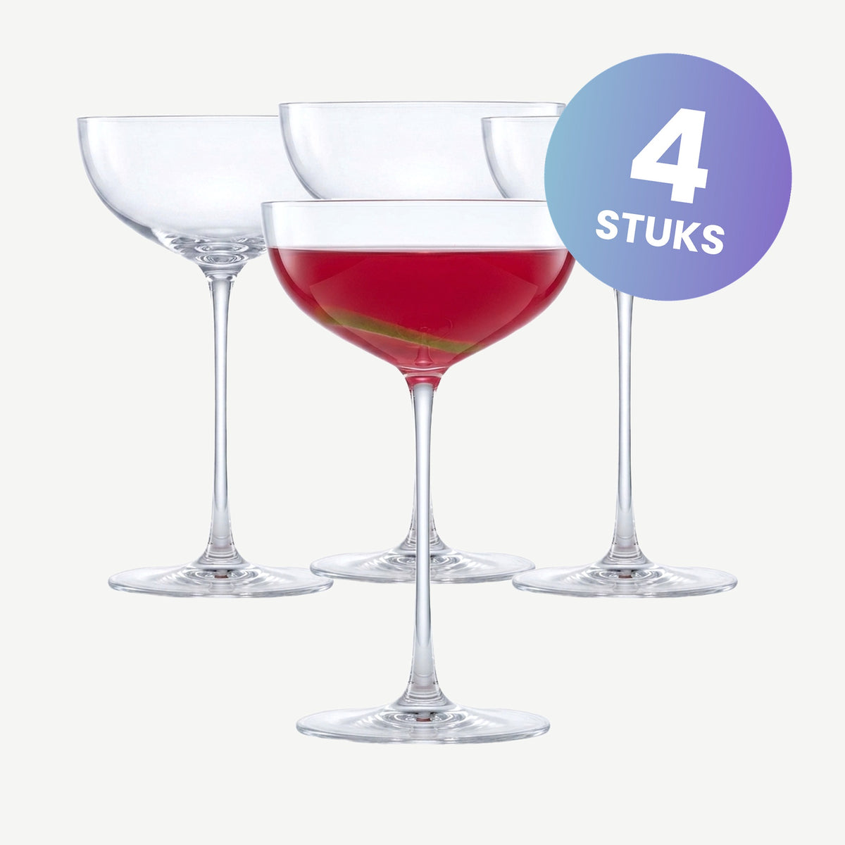 Zwiesel Glas Tone Cocktailcoupe Groot 24,6 Cl met Mousseerpunt - set van 4 glazen